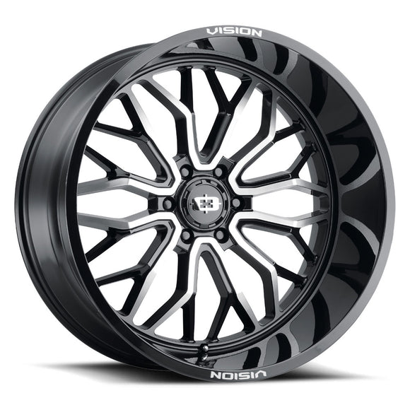 20x12 Vision 402 Riot Gloss Black Machined Face Wheel 5x150 ET-51 CB110.2