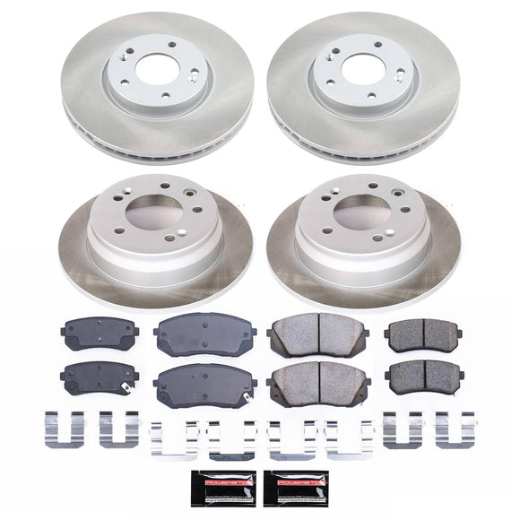 PowerStop Semi-Coated Rotor and Low-Dust Ceramic Brake Pad Kit