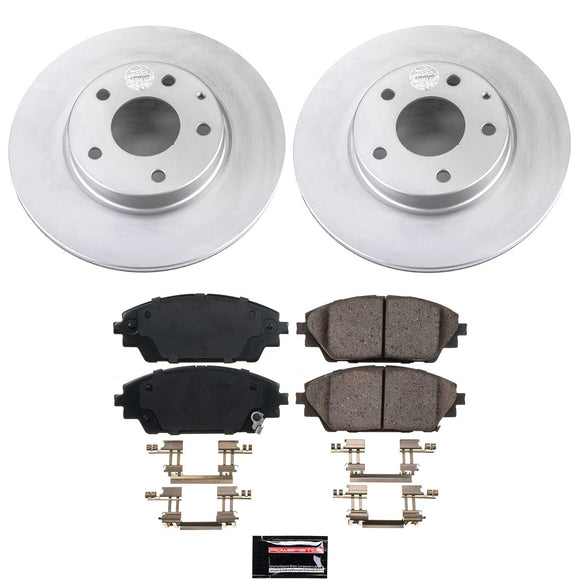 PowerStop Genuine Geomet Coated Rotor and Low-Dust Ceramic Brake Pad Kit