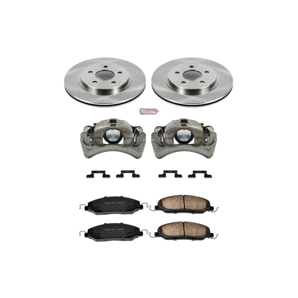 PowerStop OE Stock Replacement Low-Dust Ceramic Brake Pad, Rotor and Caliper Kit