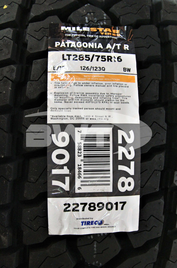 Milestar Patagonia A/T R Tire(s) 285/75R16 LRE BSW 126Q 2857516