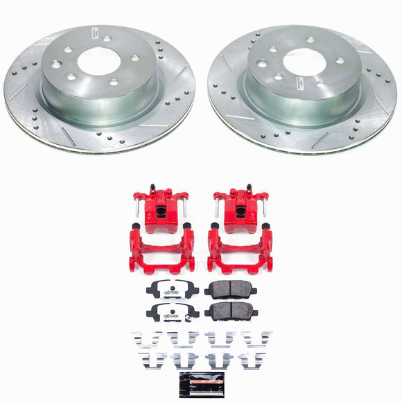 PowerStop Z26 Street Performance Ceramic Brake Pad, Drilled Slotted Rotor, and C
