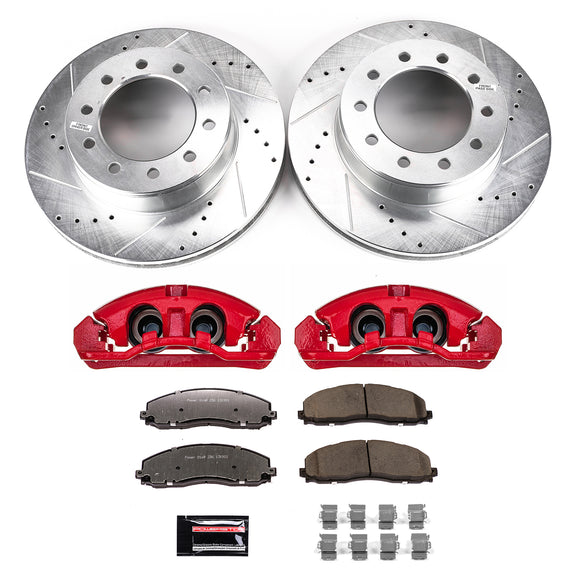 PowerStop Z36 Truck and SUV Ceramic Brake Pad, Drilled & Slotted Rotor, and Cali