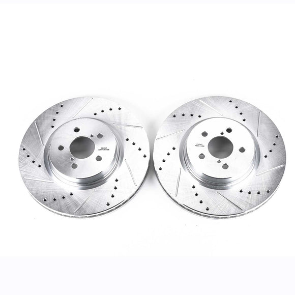 PowerStop Evolution Drilled Slotted Rotors Pair Front For Subaru Legacy