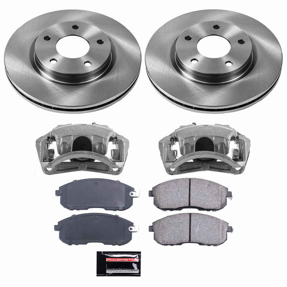 PowerStop OE Stock Replacement Low-Dust Ceramic Brake Pad, Rotor and Caliper Kit