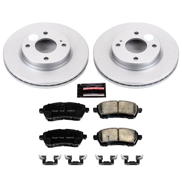 PowerStop Genuine Geomet Coated Rotor and Low-Dust Ceramic Brake Pad Kit
