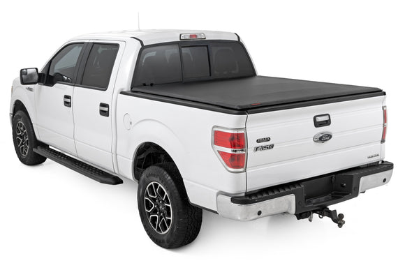 Rough Country Soft Roll Up Bed Cover 5'7" Bed For Ford F-150 2WD 4WD 09-14