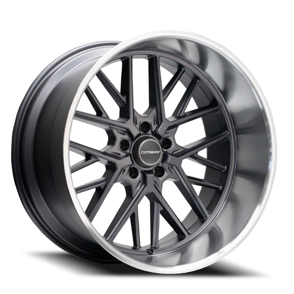 22x8.5 Corsart Kingpin 5 Matte Gunmetal Diamond Cut Lip 5x127 ET6 Wheel