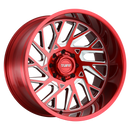 22X12 Tuff T4B Candy Red W/ Milled Spoke 8X165.1 ET-45 wheel/rim-2