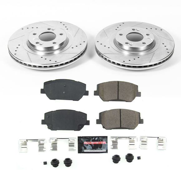 PowerStop Z23 Daily Driver Carbon-Fiber Ceramic Brake Pad and Drilled & Slotted