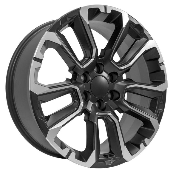 22" Replica CV68 fits Chevrolet Suburban 1500 22x9 Satin Black with Milled Edge