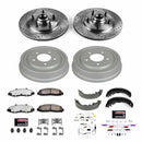 PowerStop Z36 Ceramic Brake Pads with Drilled Slotted Rotors and Drum Shoe Kit