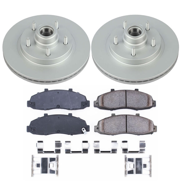 PowerStop Genuine Geomet Coated Rotor and Low-Dust Ceramic Brake Pad Kit