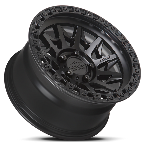 20x9 Lock Off-Road Lunatic Matte Black Ring 6x139.7 6x5.5 ET0 Wheel Rim