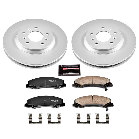 PowerStop Genuine Geomet Coated Rotor and Low-Dust Ceramic Brake Pad Kit