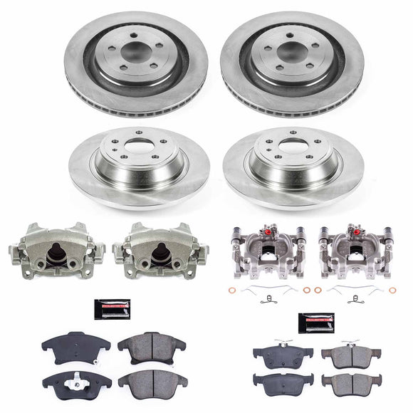 PowerStop OE Stock Replacement Low-Dust Ceramic Brake Pad, Rotor and Caliper Kit