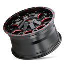 17x9 Mayhem Warrior Black W/Prism Red 5x127/139.7 ET18 wheel/rim