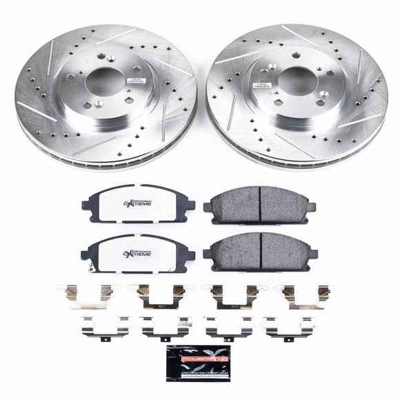 PowerStop Z36 Carbon-Fiber Ceramic Brake Pad with Drilled and Slotted Rotor Kit