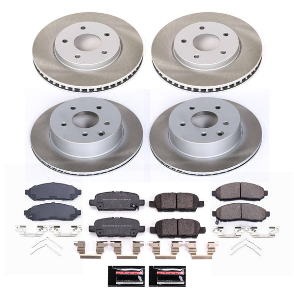 PowerStop Semi-Coated Rotor and Low-Dust Ceramic Brake Pad Kit