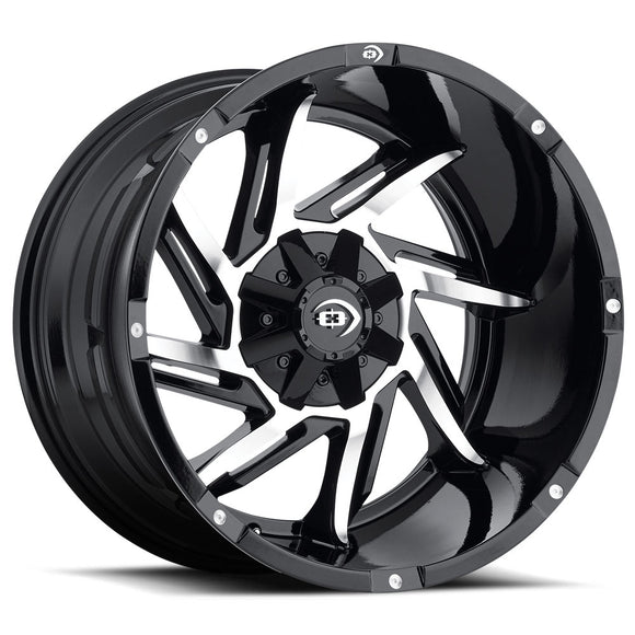 20x9 Vision 422 Prowler Gloss Black Machined Face 6x135 6x139.7 ET12 CB106.2