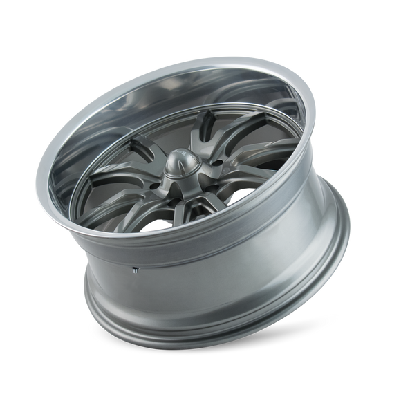 18x8 Ridler 650 Grey/Polished Lip Wheel/Rim 5x114.3 5-114.3 18-8 ET0