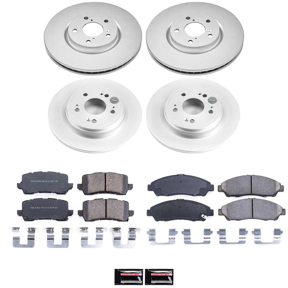 PowerStop Genuine Geomet Coated Rotor and Low-Dust Ceramic Brake Pad Kit