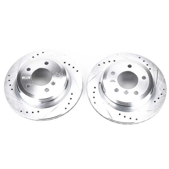PowerStop Evolution Drilled Slotted Rotors Pair Rear For BMW 325xi
