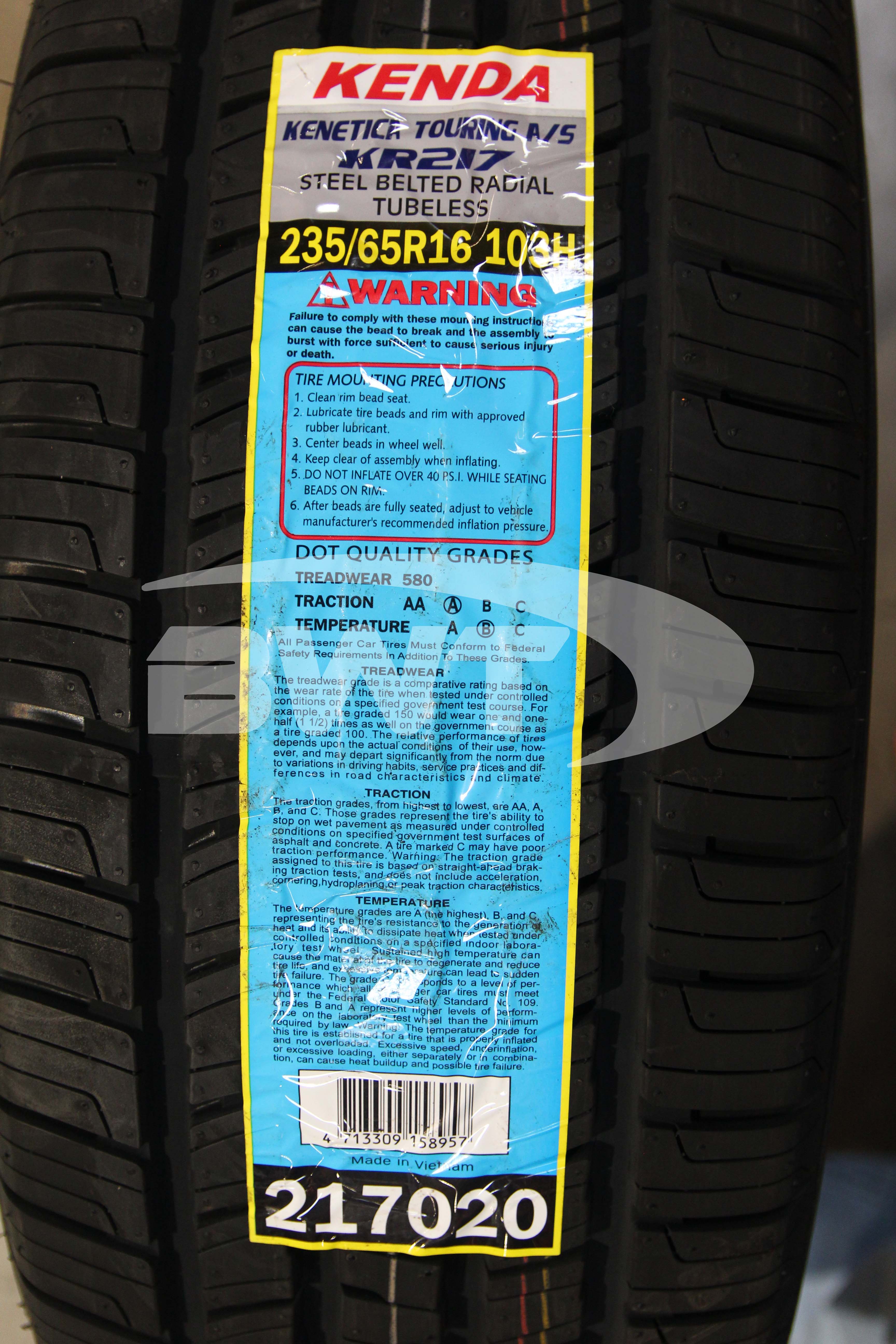 Kenda Kenetica Touring AS KR217 Tire(s) 235/65R16 103H SL 235/65-16 2356516