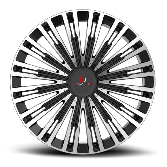 22x9.5 Cavallo CLV-48 Gloss Black Machined 5x115/120 ET15 wheel/rim
