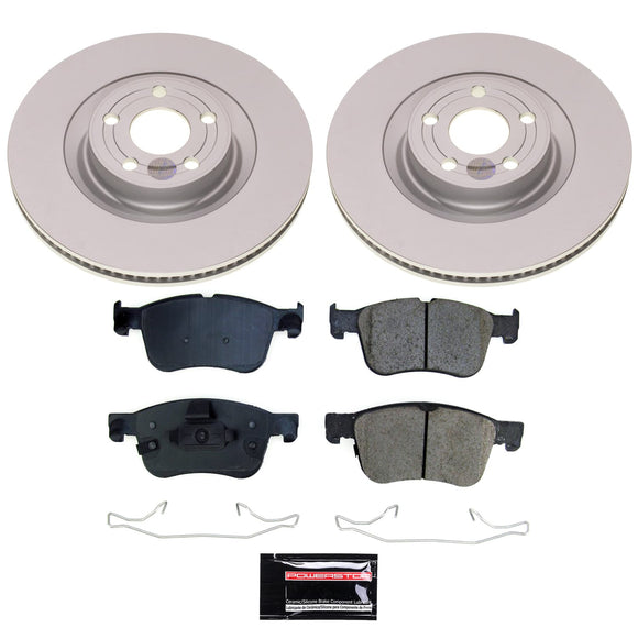 PowerStop Genuine Geomet Coated Rotor and Low-Dust Ceramic Brake Pad Kit