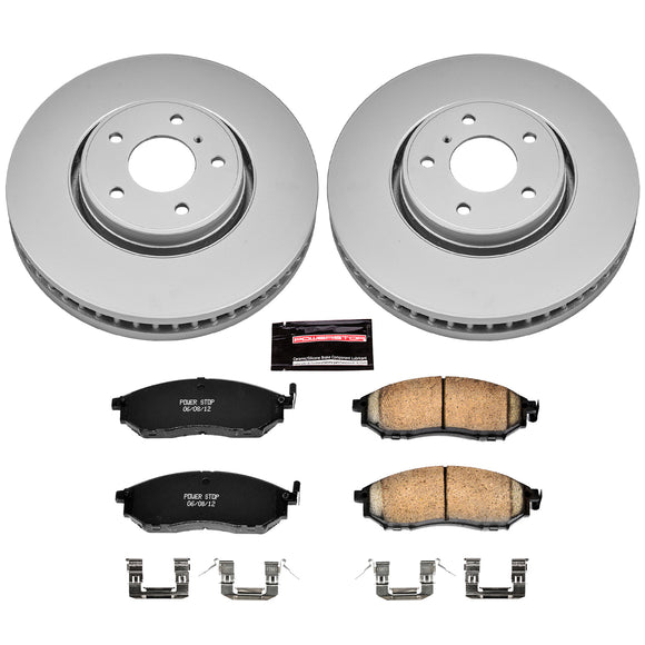 PowerStop Genuine Geomet Coated Rotor and Low-Dust Ceramic Brake Pad Kit