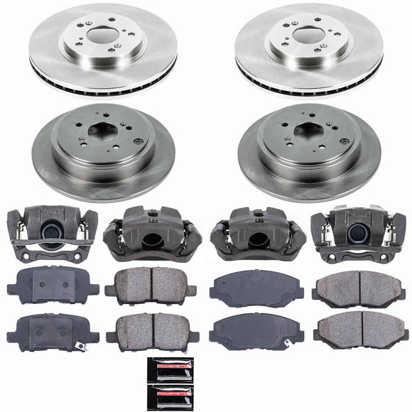 PowerStop OE Stock Replacement Low-Dust Ceramic Brake Pad, Rotor and Caliper Kit