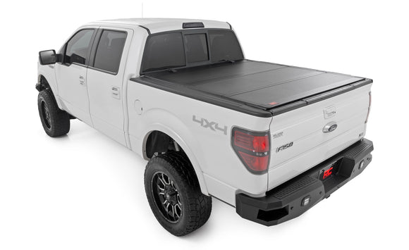 Rough Country Hard Tri-Fold Flip Up Bed Cover 5'7" For Ford F-150 04-14