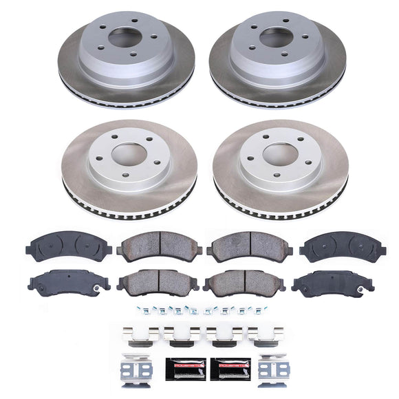 PowerStop Semi-Coated Rotor and Low-Dust Ceramic Brake Pad Kit