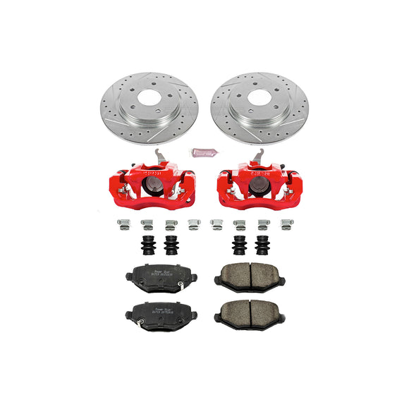 PowerStop Z23 Daily Driver Carbon-Fiber Ceramic Pads Drilled & Slotted Rotor & C