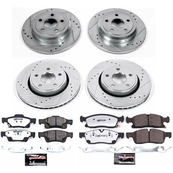 PowerStop Z36 Carbon-Fiber Ceramic Brake Pad with Drilled and Slotted Rotor Kit