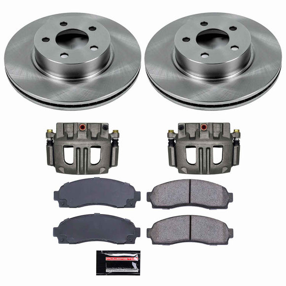 PowerStop OE Stock Replacement Low-Dust Ceramic Brake Pad, Rotor and Caliper Kit