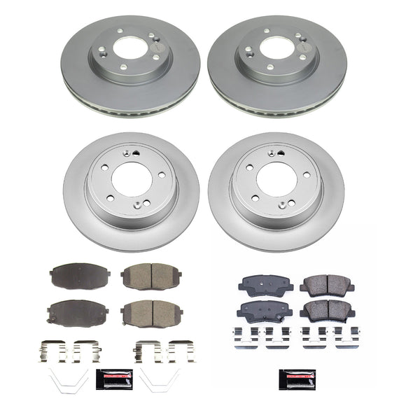 PowerStop Genuine Geomet Coated Rotor and Low-Dust Ceramic Brake Pad Kit