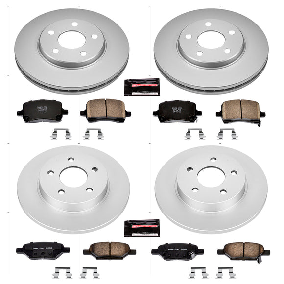 PowerStop Genuine Geomet Coated Rotor and Low-Dust Ceramic Brake Pad Kit