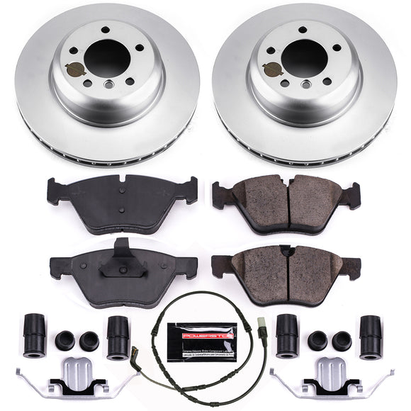 PowerStop Genuine Geomet Coated Rotor and Carbon-Fiber Ceramic Brake Pad Kit