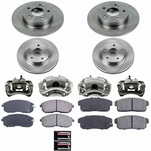 PowerStop OE Stock Replacement Low-Dust Ceramic Brake Pad, Rotor and Caliper Kit