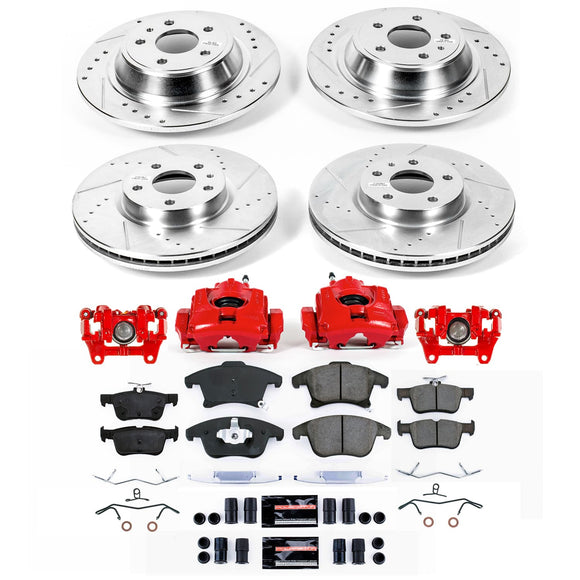 PowerStop Z23 Daily Driver Carbon-Fiber Ceramic Pads Drilled & Slotted Rotor & C