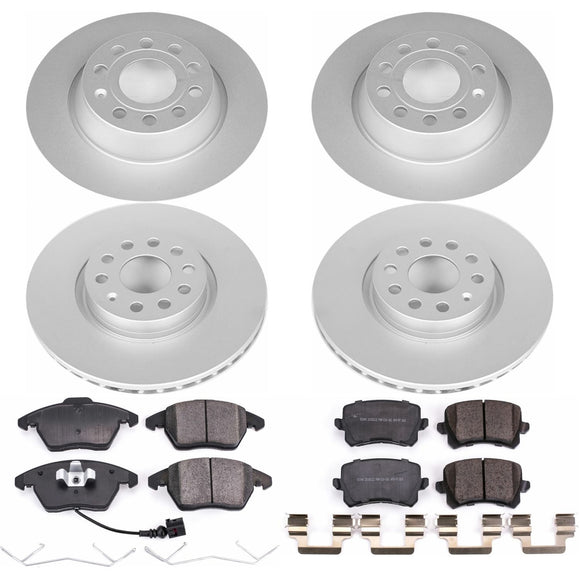 PowerStop Genuine Geomet Coated Rotor and Carbon-Fiber Ceramic Brake Pad Kit