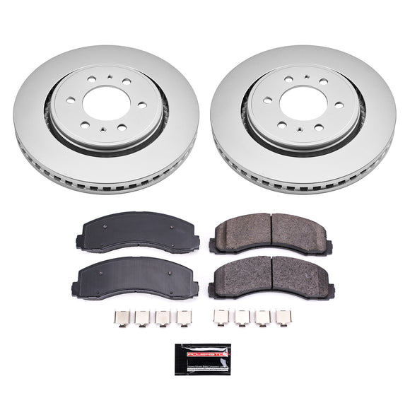 PowerStop Genuine Geomet Coated Rotor and Low-Dust Ceramic Brake Pad Kit