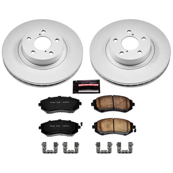 PowerStop Genuine Geomet Coated Rotor and Low-Dust Ceramic Brake Pad Kit
