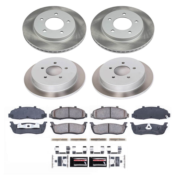 PowerStop Semi-Coated Rotor and Low-Dust Ceramic Brake Pad Kit