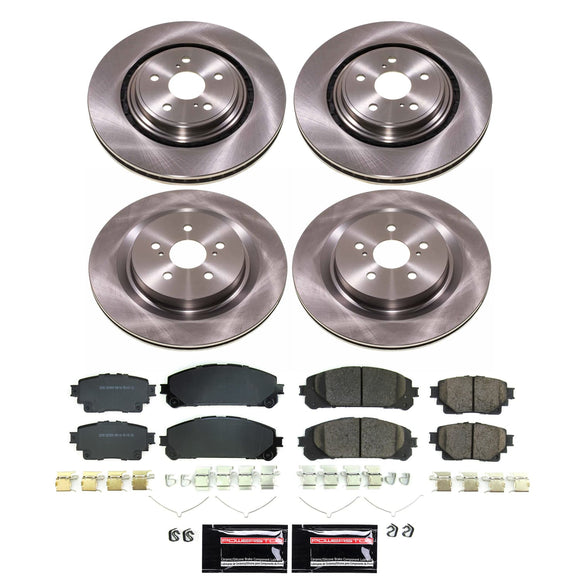 PowerStop OE Stock Replacement Low-Dust Ceramic Brake Pad and Rotor Kit