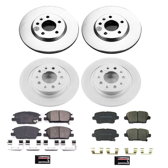 PowerStop Genuine Geomet Coated Rotor and Low-Dust Ceramic Brake Pad Kit
