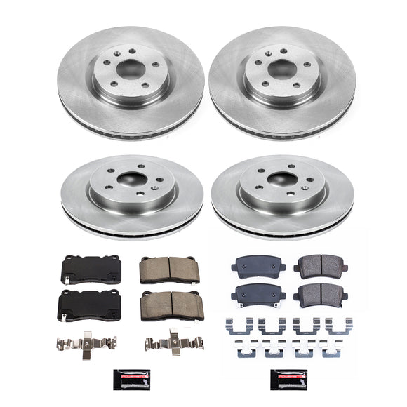 PowerStop OE Stock Replacement Low-Dust Ceramic Brake Pad and Rotor Kit