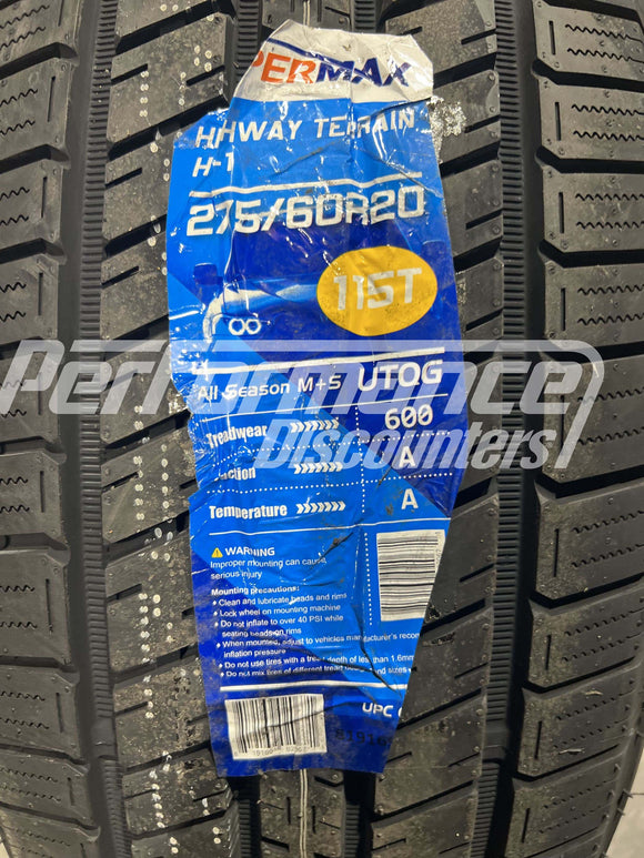 Supermax HT-1 275/60R20 115T Tire BSW 2756020 275-60R20